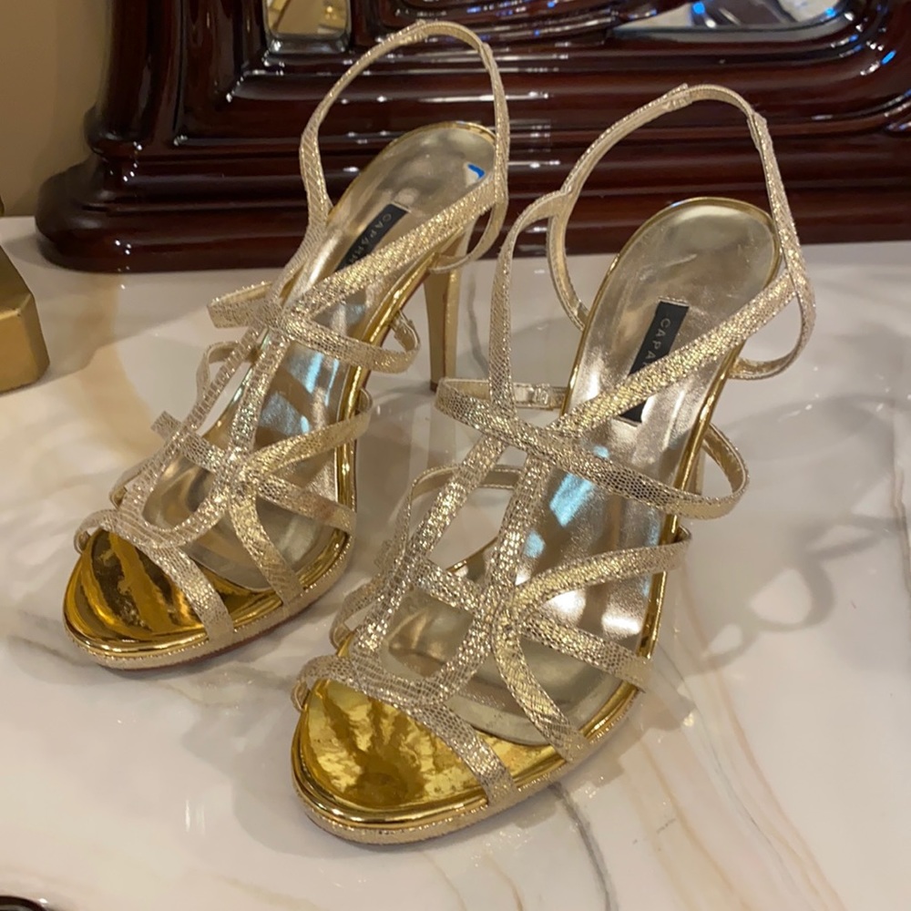 Caparros Gold Heels Worn Once!
